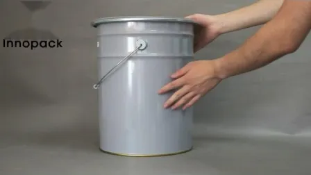 Balde de aro de metal com certificado da ONU de 20 litros com tampa para tinta química